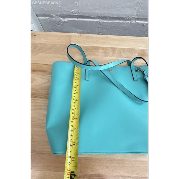 Kate Spade New York Aqua/Teal leather tote - Size M - Picture 9 of 11